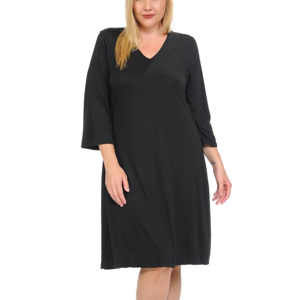 NWT Bamboosa Bamboo Cotton Blend V-Neck Sleep Shirt Lounge Dress, M/L & XL/XXL